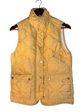 J Crew Quilted Yellow Women's Puffer Vest - like new
